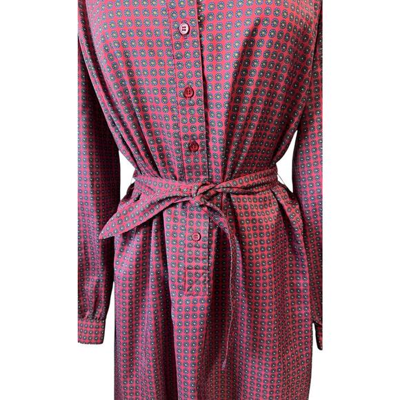 Vintage 70s 80s Talbots/Schrader New York Secretary Day Dress sz XL - Picture 5 of 8